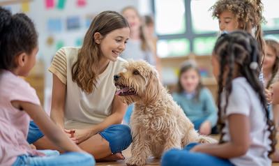 schulbegleithund im kindergarten gruppenarbeit