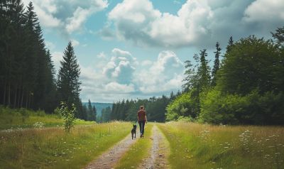 Urlaub mit Hund Pause unterwegs Bewegung